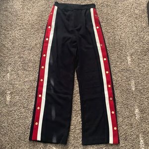 zara woman wide-leg striped tear away pant